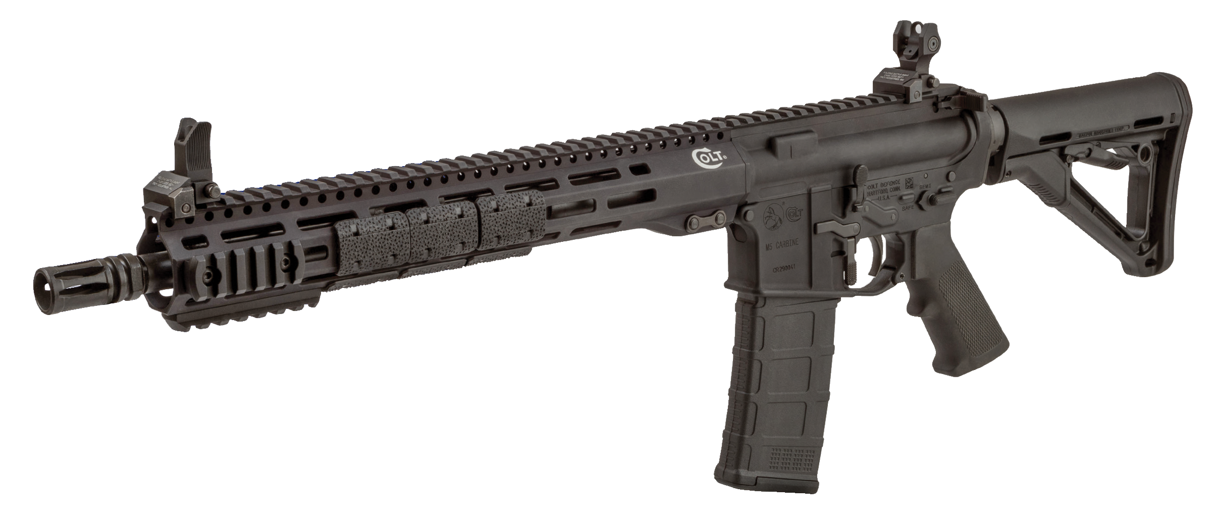 Colt Mfg CM55616M5S M5 Carbine Sentry 5.56x45mm NATO 30+1 16.10" Barrel, Black Hard Coat Anodized Metal Finish, Black Collapsible Stock, Black A2 Grip