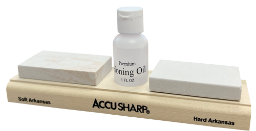 AccuSharp 023C Whetstone Combo Kit Fine, Coarse Natural Arkansas Stone Sharpener Includes Honing Oil