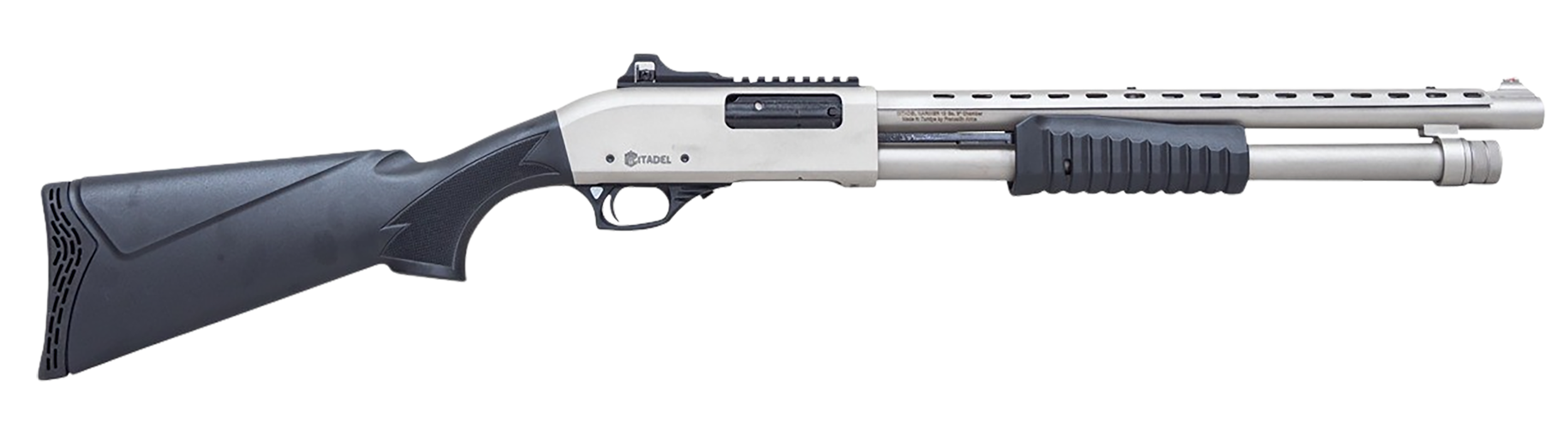 Citadel FRMN2020SYN Mariner  Full Size 20 Gauge Pump 3" 4+1 18.50" Nickel Finished Heat Shield Barrel, Nickel Finished Aluminum Receiver w/Picatinny Rail, Black Fixed Synthetic Stock