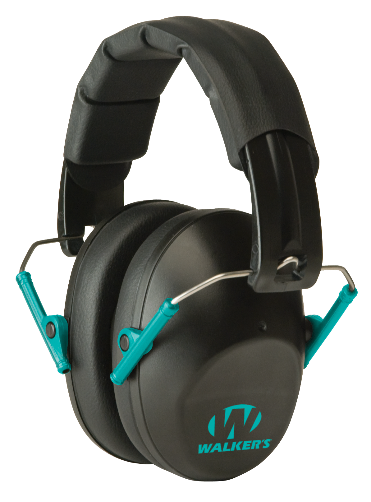 Walker's GWPFPM1BKTL Pro Low Profile Passive Muff 22 dB Over the Head Black/Teal Accent Polymer