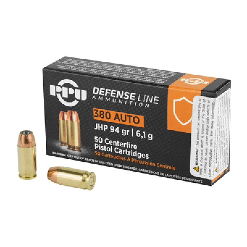 PPU DEF 380 AUTO 94GR JHP 50RD BOX 20 BOXES PER CASE