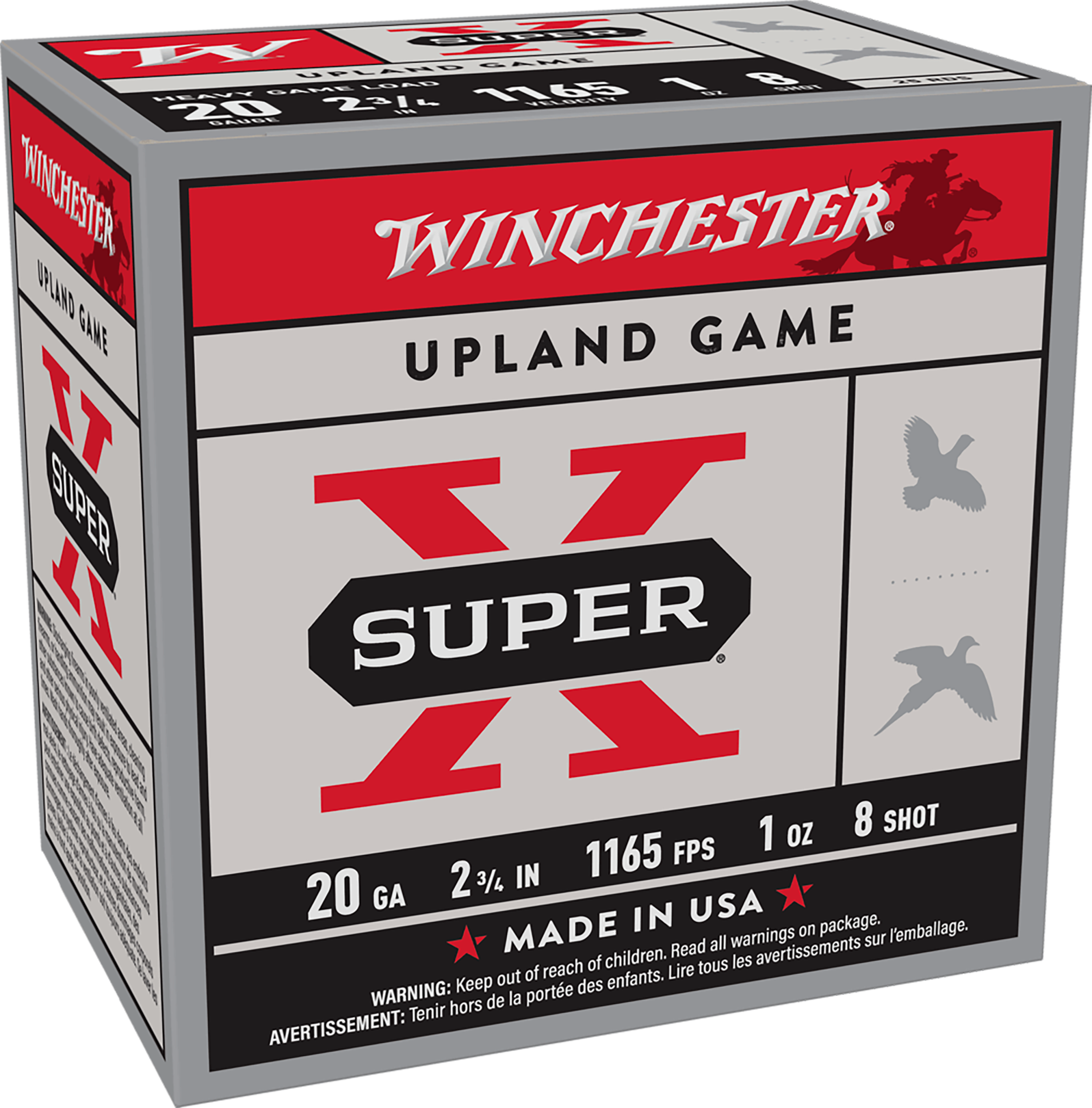 Winchester Ammo XU20H8 Super X Heavy Game Load 20Gauge 2.75" 1oz 8Shot 25 Per Box/10 Case