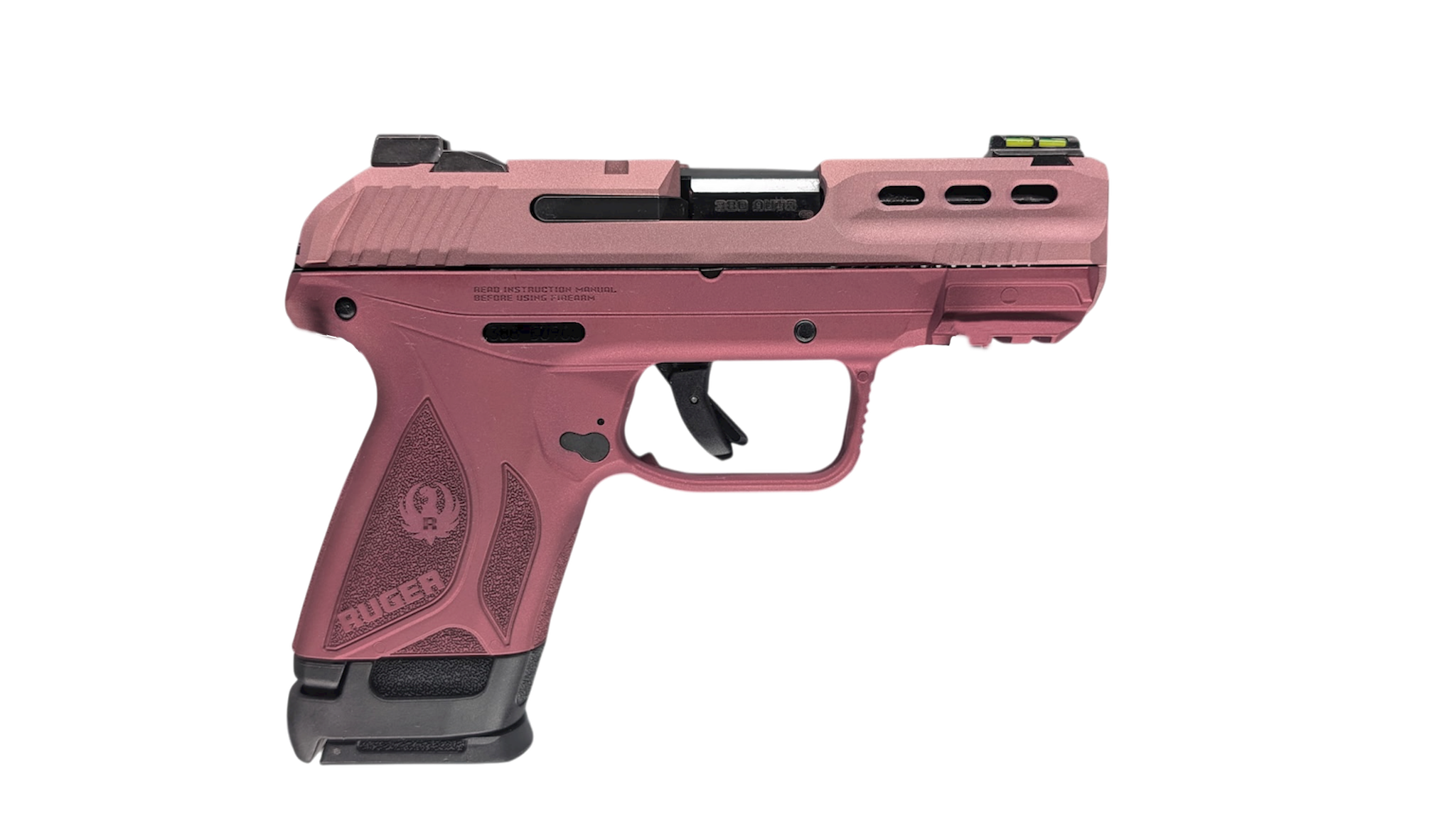 RUGER SECURITY 380ACP TWO TONE BLUSH PSTL 3.42" BBL 15+1RD BLK F.O. FRONT SIGHT