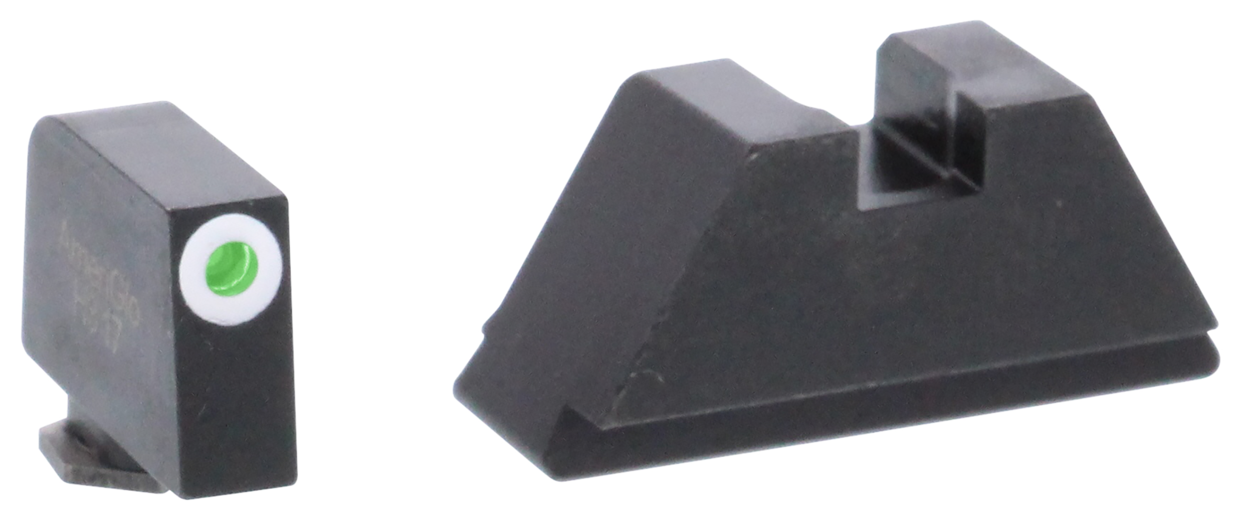 AmeriGlo GL411 Optic Compatible Sight Set for Glock  XL Tall Green Tritium White Outline Front Sight-Green Tritium Black Rear Sight