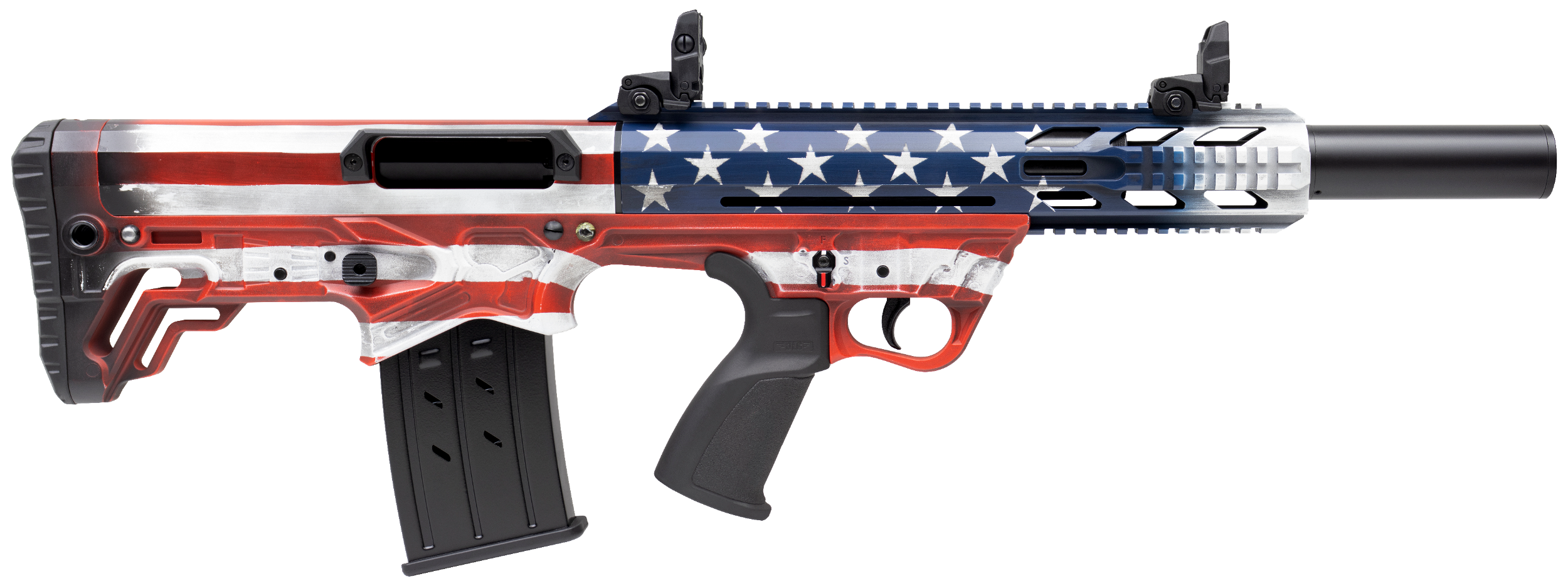 Gforce Arms GFY1USA GFY-1 USA 12 Gauge Semi-Auto 3" 5+1 18.50" Black Threaded Barrel, American Flag Aluminum Receiver w/Picatinny Rail, American Flag Bullpup Polymer Stock, Black Polymer Grip