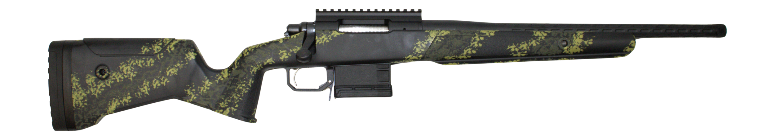 Great Lakes Firearms GL700308SSLBLK GL700 308 Win 5+1 18" Aluminum Receiver w/Picatinny Rail, Fixed Lichen Black Synthetic Stock