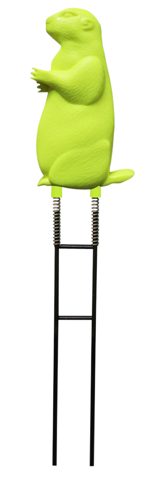 Birchwood Casey 48030 Ground Strike Prairie Chuck Pistol/Rifle Rubber/Metal Yellow Green Prairie Dog Illustration Impact Enhancement Motion