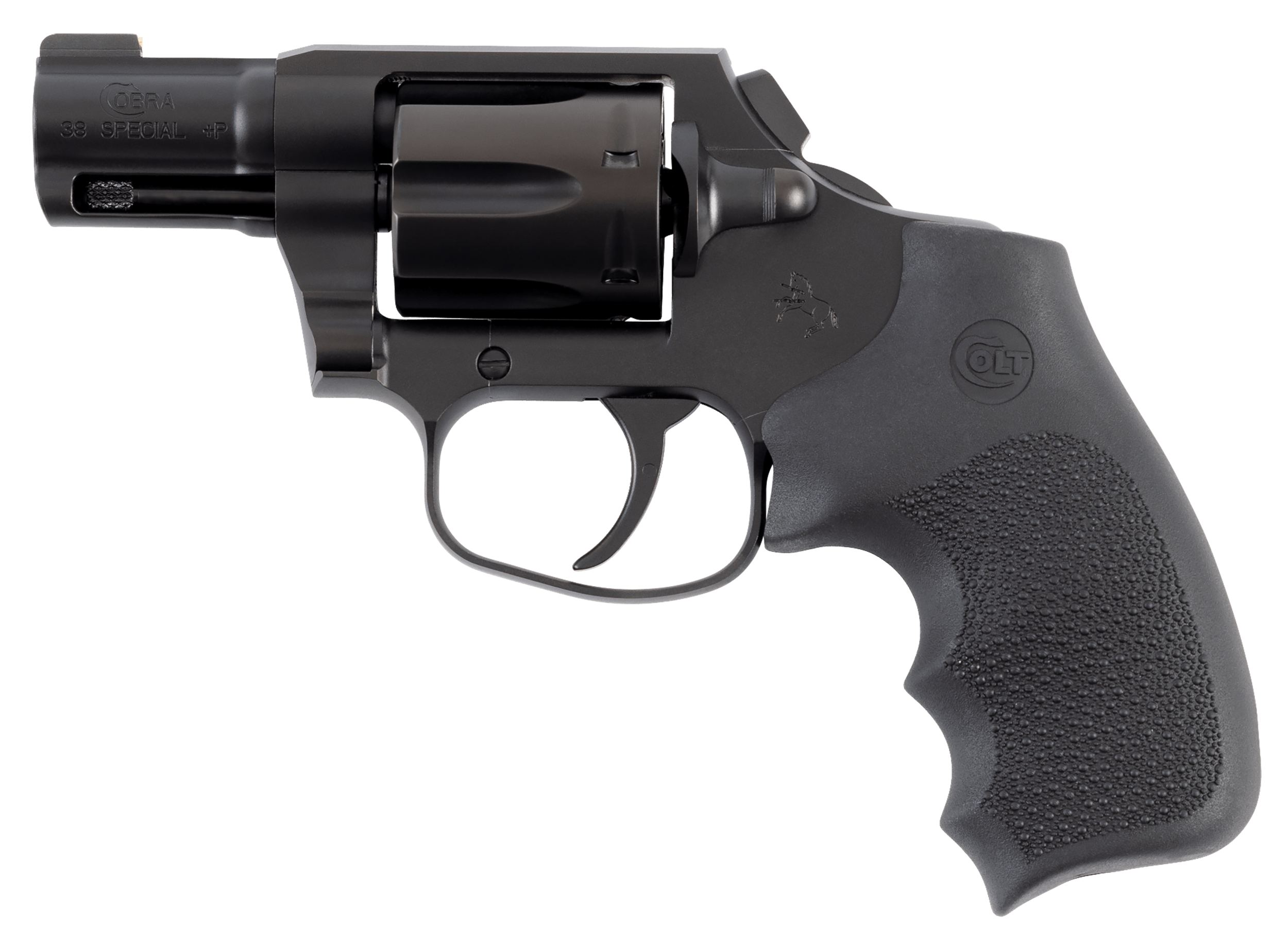 Colt Mfg COBRAMB2RNS Night Cobra  38 Special +P 6rd Shot 2" Black PVD Stainless Steel Barrel, Cylinder & Frame, Black Hogue Overmolded Grip, Exposed Hammer