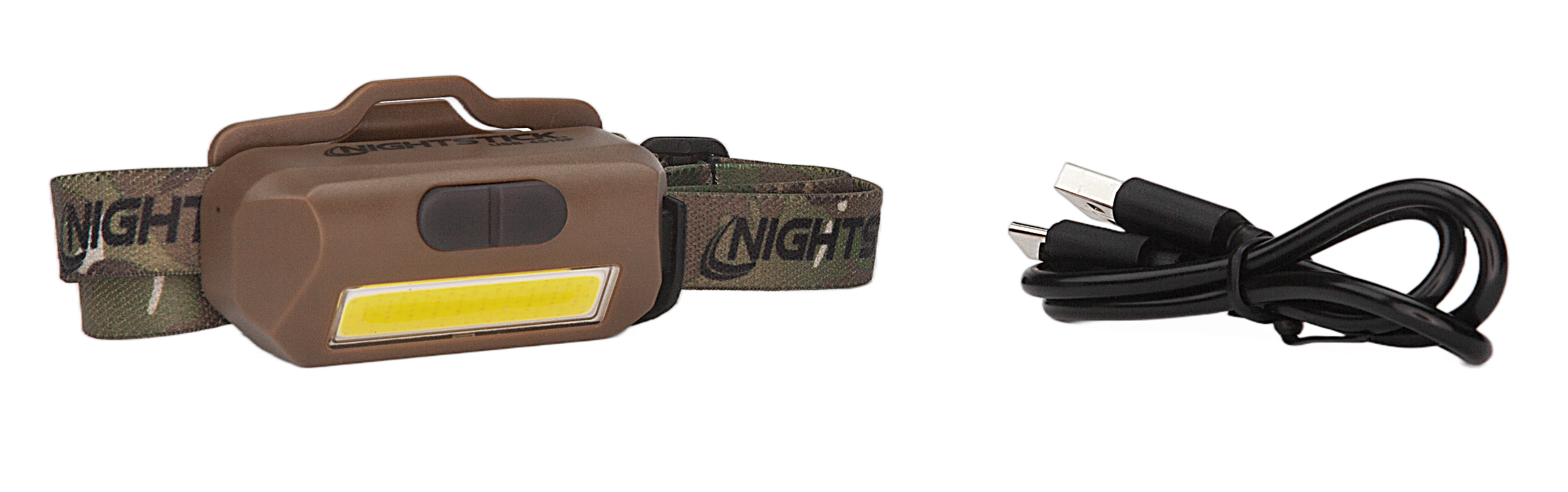 Nightstick USB4510F USB-4510F Multi-Flood Flat Dark Earth 35/60/250 Lumens Green/Red/White LED Bulb Clip-On/Camo Strap