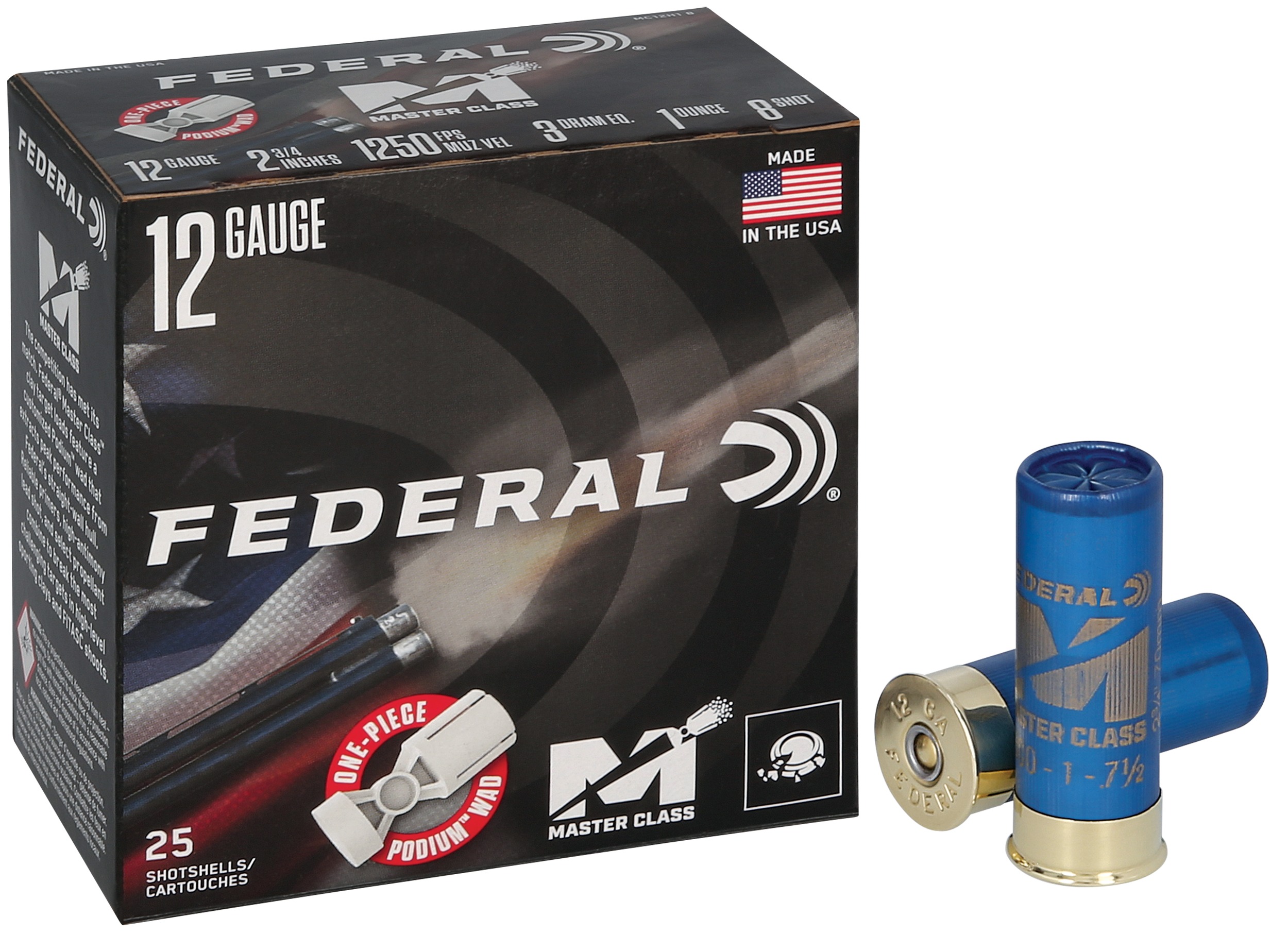 Federal MC12H18 Master Class 12Gauge 2.75" 1oz 8Shot 25 Per Box/10 Case