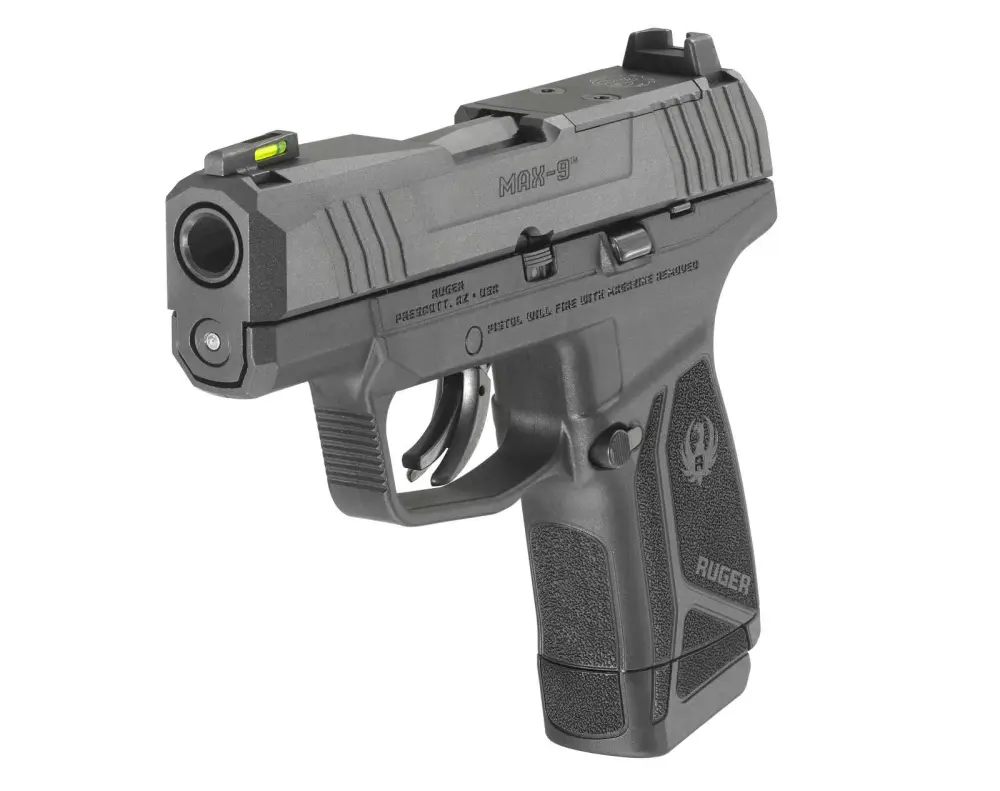 RUGER MAX-9 9MM PSTL 3.2" OPT RDY BLK/BLK 12+1 NO SAFETY