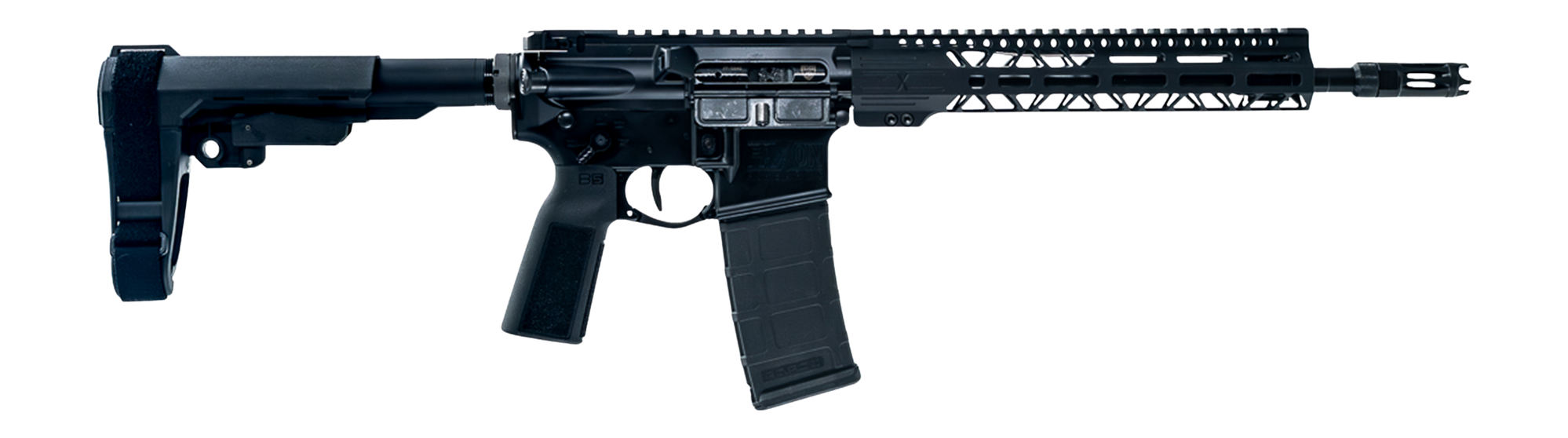 Faxon Firearms FXPRO6A125GA1075 Pro  6mm ARC 10+1 12.50" Black Nitride Match Grade Threaded Barrel, Black Aluminum Receiver w/Picatinny Rail, M-LOK Handguard, Black SB Tactical SBA3 Brace, Ergonomic G