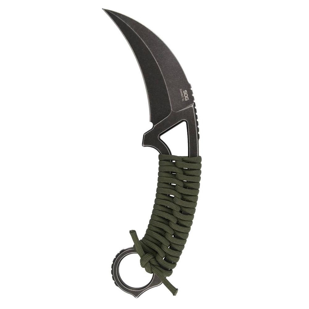 SOG Gambit XL Fixed Knife 4" Karambit Blade OD Green