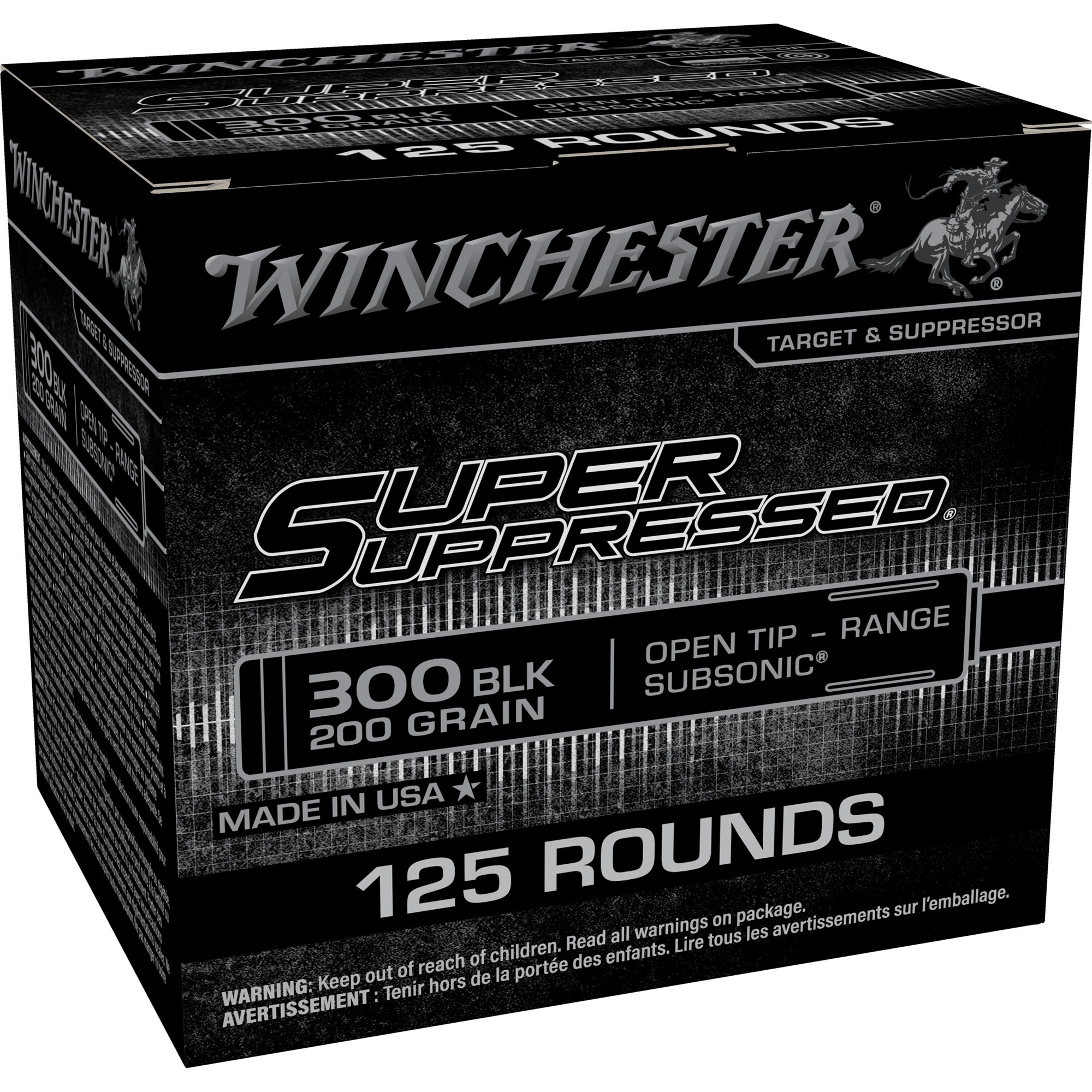 Winchester Super Suppressed 300 BLK 200gr FMJ 125rd Box