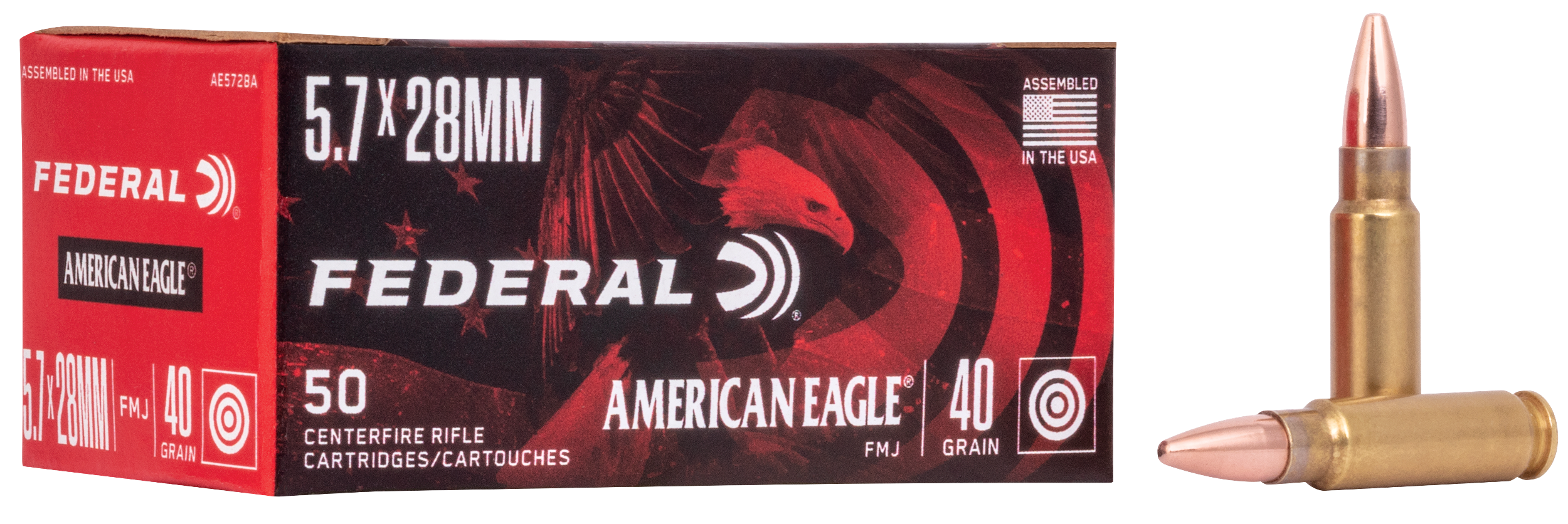 Federal AE5728A American Eagle Handgun 5.7x28mm 40gr Full Metal Jacket 50 Per Box/10 Case