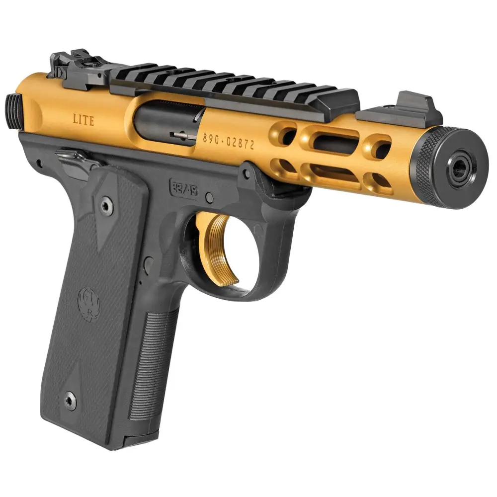 dRUGER MRK IV 22/45 LTE 22LR 4.4 GLD ANODZD BLK GRP ADJ SGHT 10RD