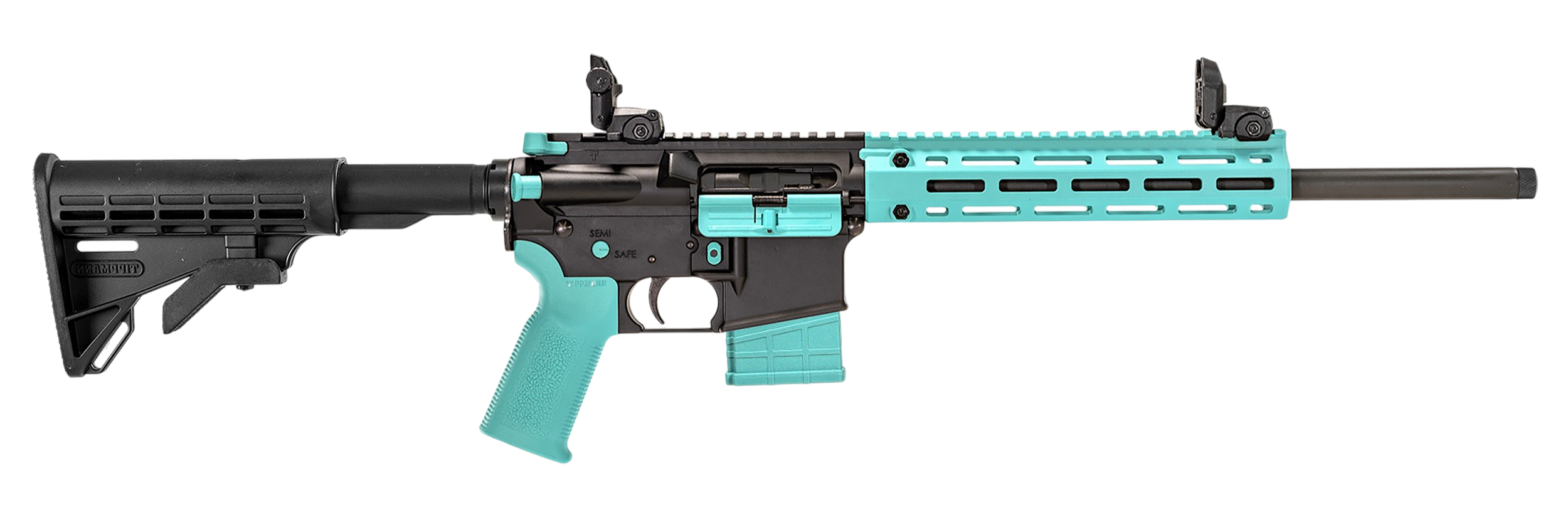 Tippmann Arms A101203 M4-22 LTE 22 LR 25+1 16" Black Parkerized Threaded Barrel, Matte Black Aluminum Receiver w/Picatinny Rail, Robin Egg Blue M-LOK Handguard, Composite Forend, Black Polymer Stock,
