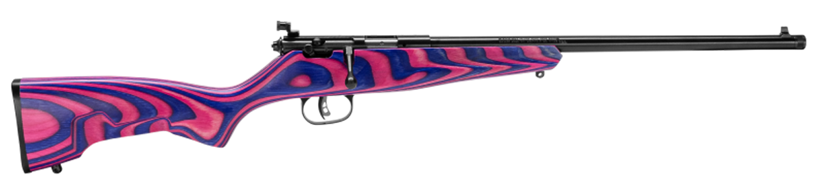 Savage Arms 13797 Rascal  Youth 22 LR 1rd 16.12" Matte Blued Barrel, Matte Blued Carbon Steel Receiver, Boyd's Minimalist Pink & Purple Hybrid Laminate Stock, Right Hand