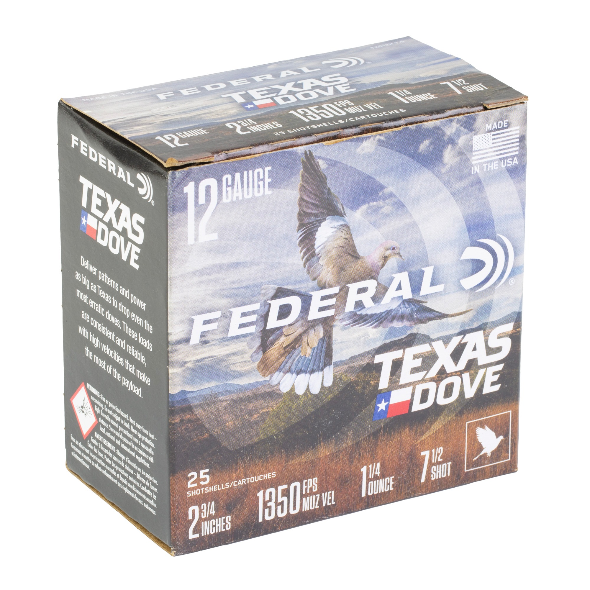 FED TX DOVE 12GA 2.75" 1 1/4OZ #7.5