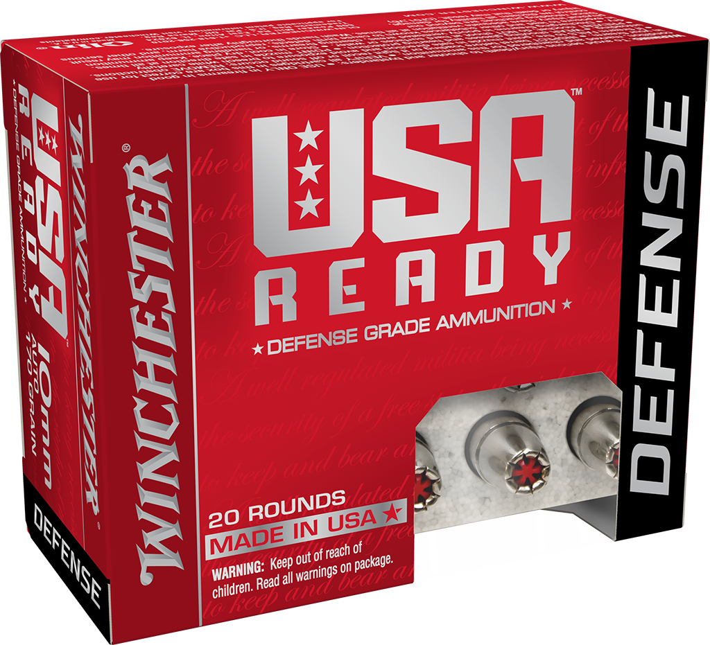 Winchester Ammo RED10HP USA Ready 10mmAuto 170gr Hex Vent Hollow Point 20 Per Box/10 Case