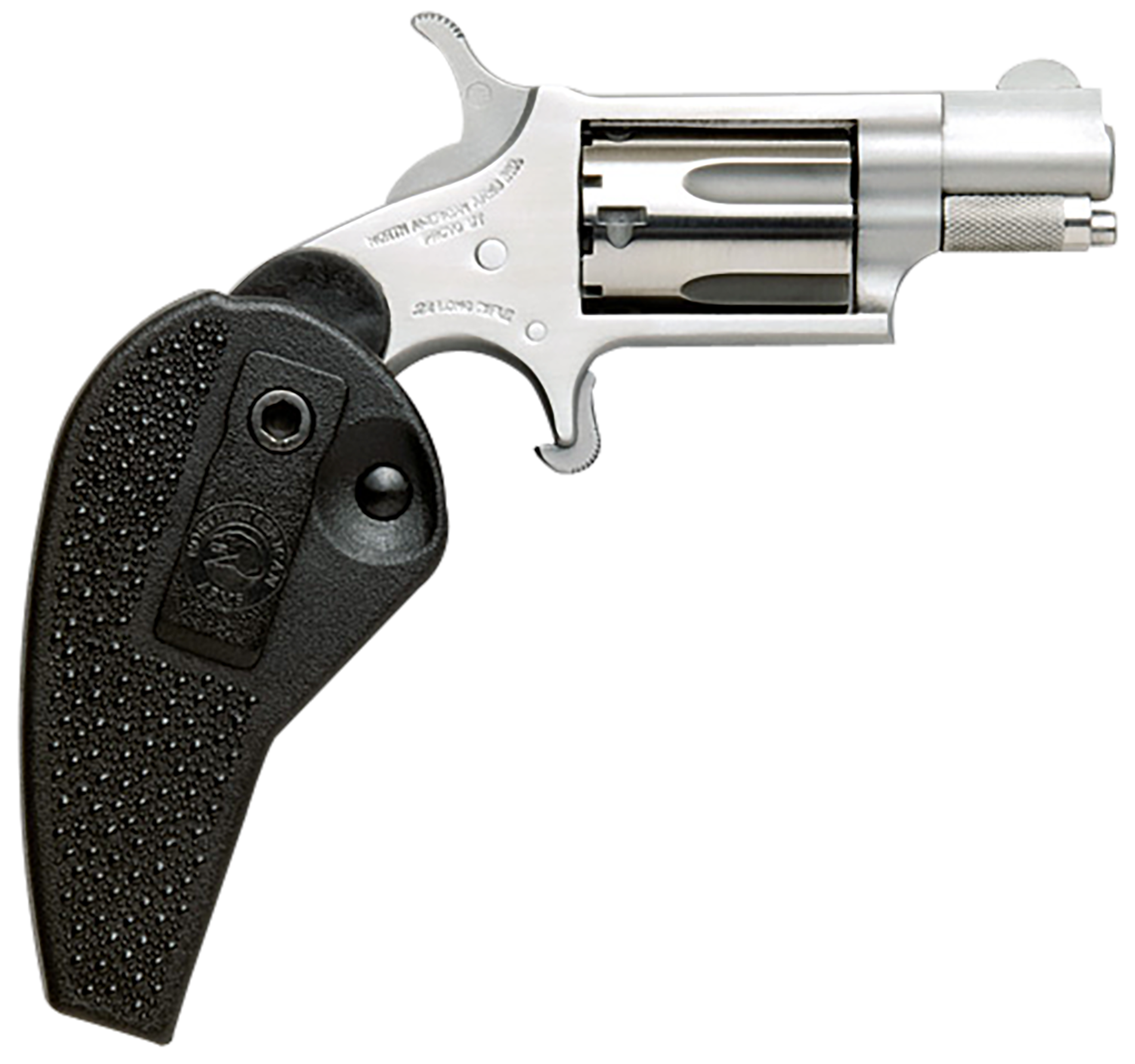 North American Arms 22MSHG Mini-Revolver  Compact Frame 22 WMR 5 Shot 1.13" Stainless Steel Barrel, Frame & Cylinder, Black Synthetic Holster Grip, Exposed Hammer