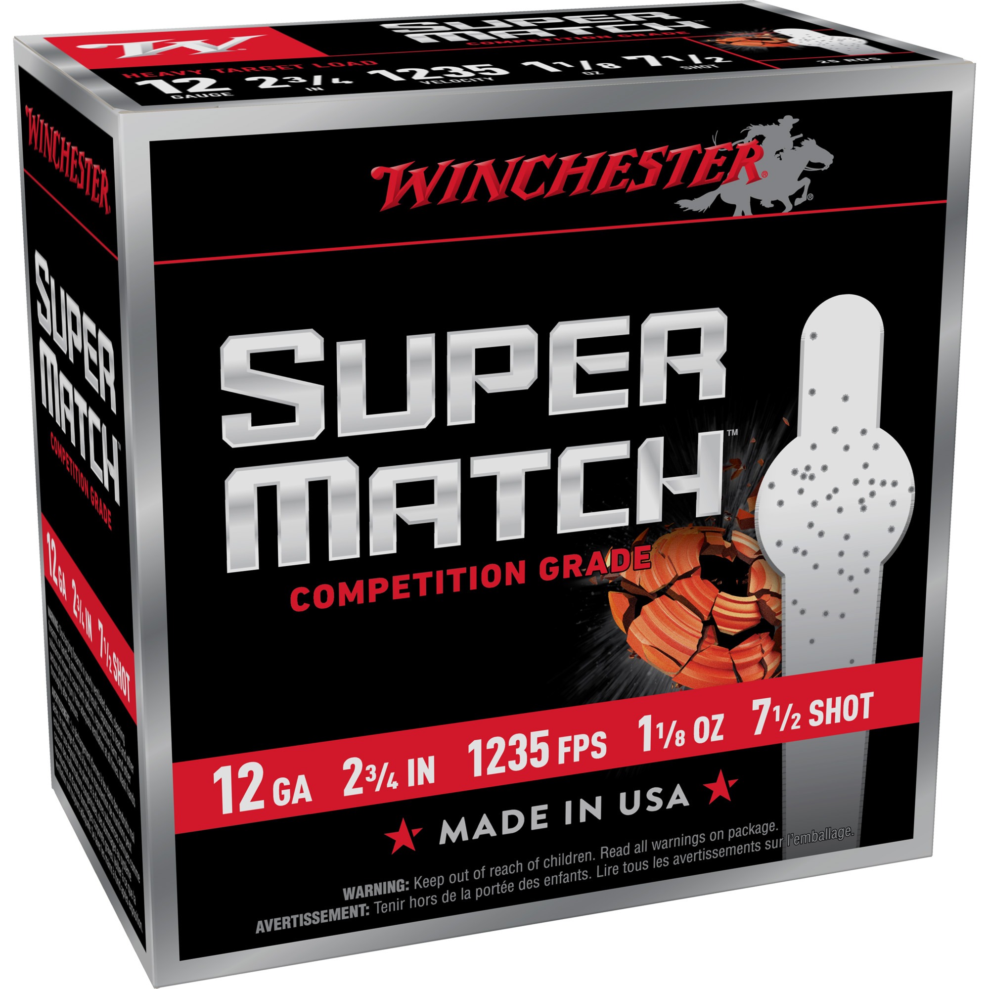 Winchester Super Match 12 GA 2.75" 1-1/8oz 25rd Box