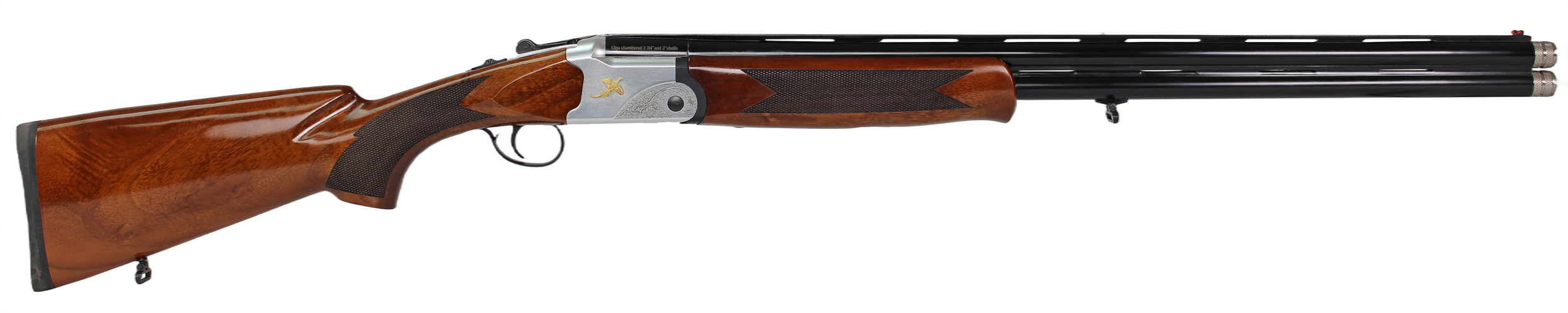 Iver Johnson Arms IJ60020LW28S IJ600 Lightweight Full Size 20 Gauge Break Open 3" 2rd 28" Black Over/Under Vent Rib Barrel, Silver Engraved Aluminum Receiver, Fixed Walnut Wood Stock, Ambidextrous