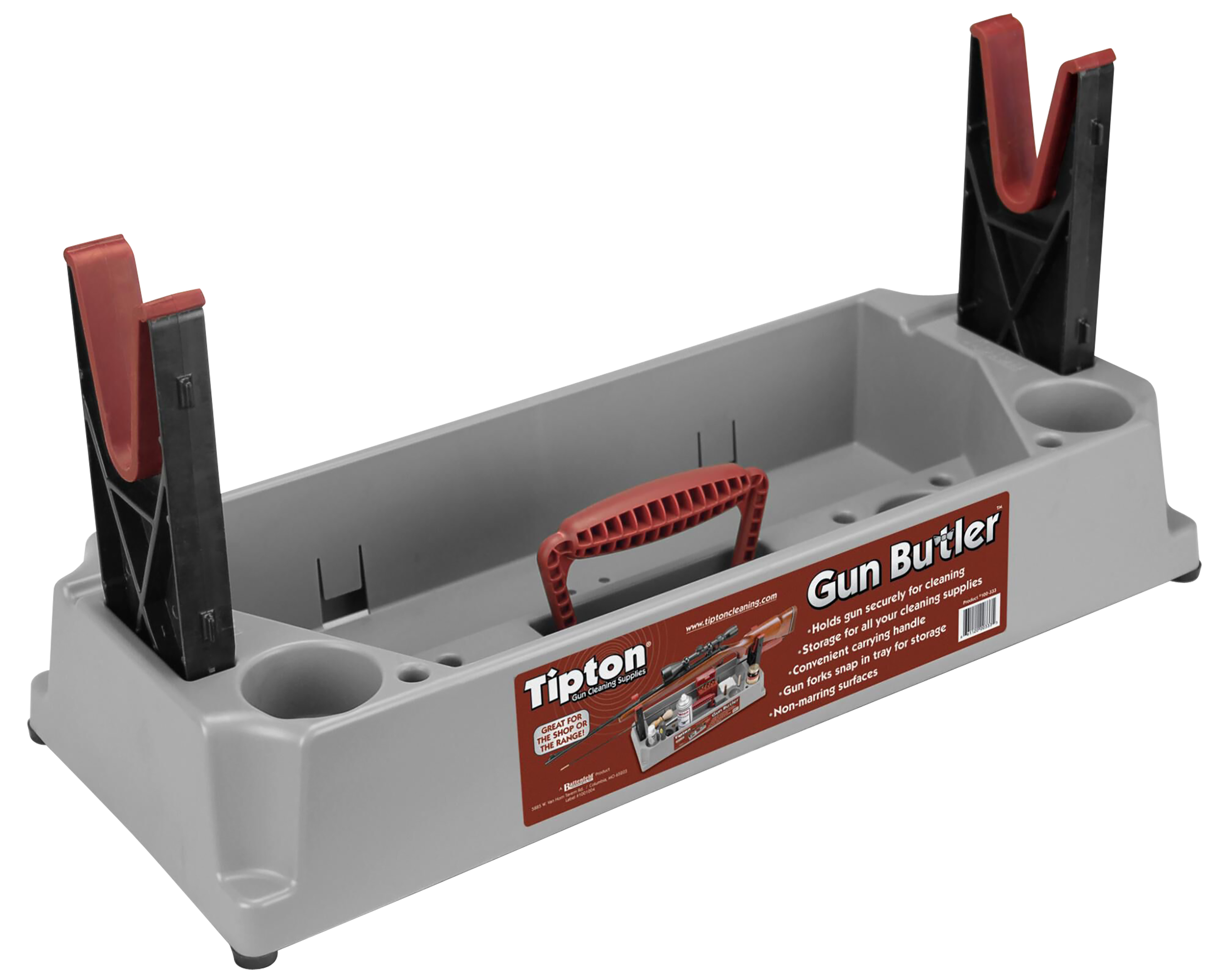 Tipton 100333 Gun Butler Rifle/Shotgun Firearm Gray/Red Plastic