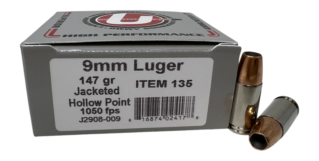 UA 135 9MM 147GR GJHP 20/10