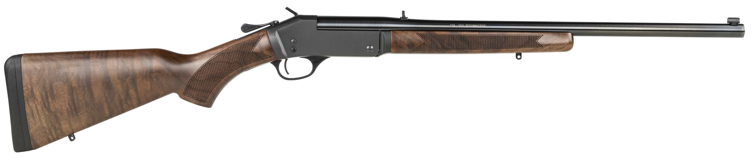 Henry H015450 Single Shot 450 Bushmaster Caliber with 1rd Capacity, 22" Barrel, Overall Blued Metal Finish & American Walnut Stock, Right Hand (Full Size)