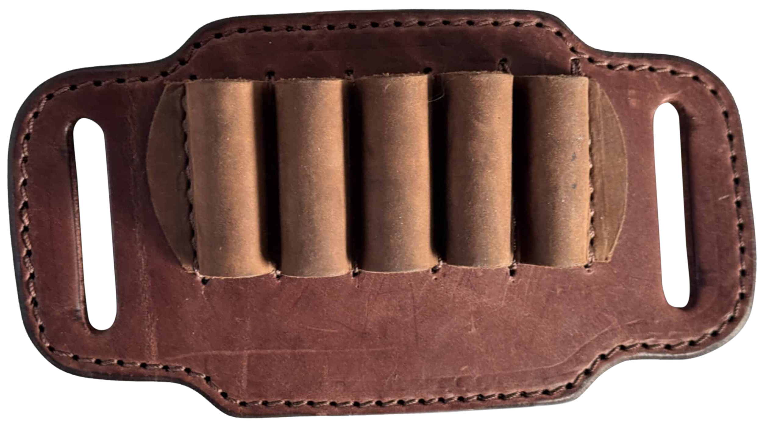 1791 Gunleather HNTABS12BRWA Ammo Belt Slide Brown Leather 12 Gauge