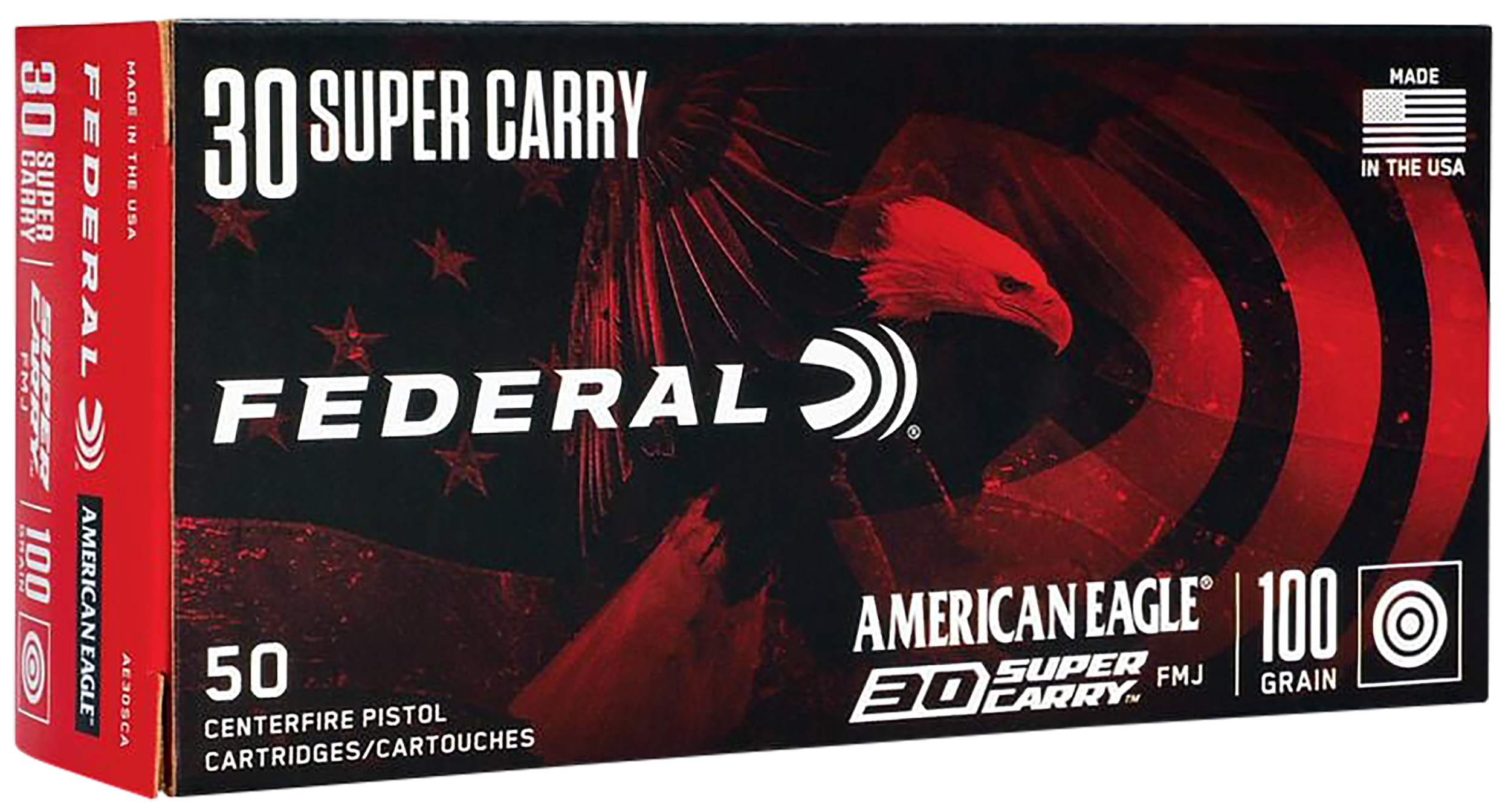 Federal AE30SCA American Eagle Handgun 30Super Carry 100gr Full Metal Jacket 50 Per Box/20 Case
