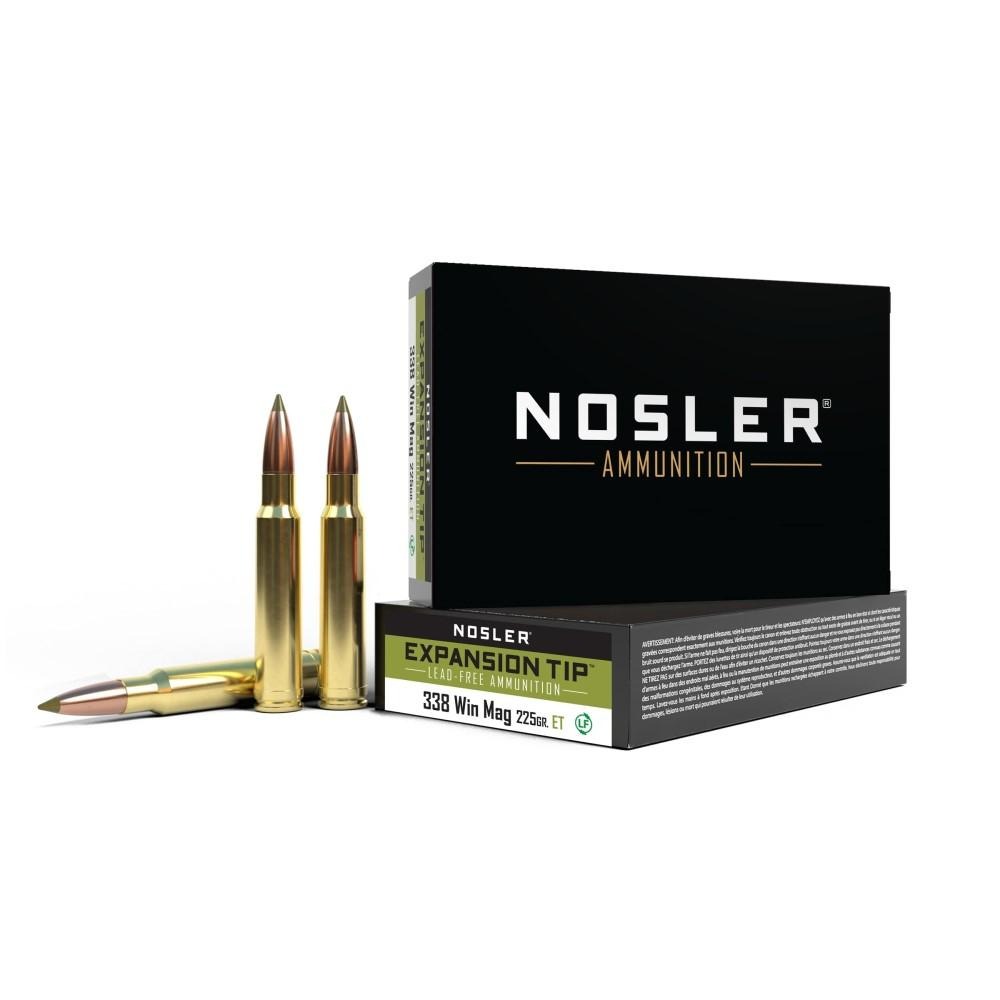 Nosler E-Tip Rifle Ammunition 338 Win Mag 225 gr E-Tip 2750 fps 20/ct