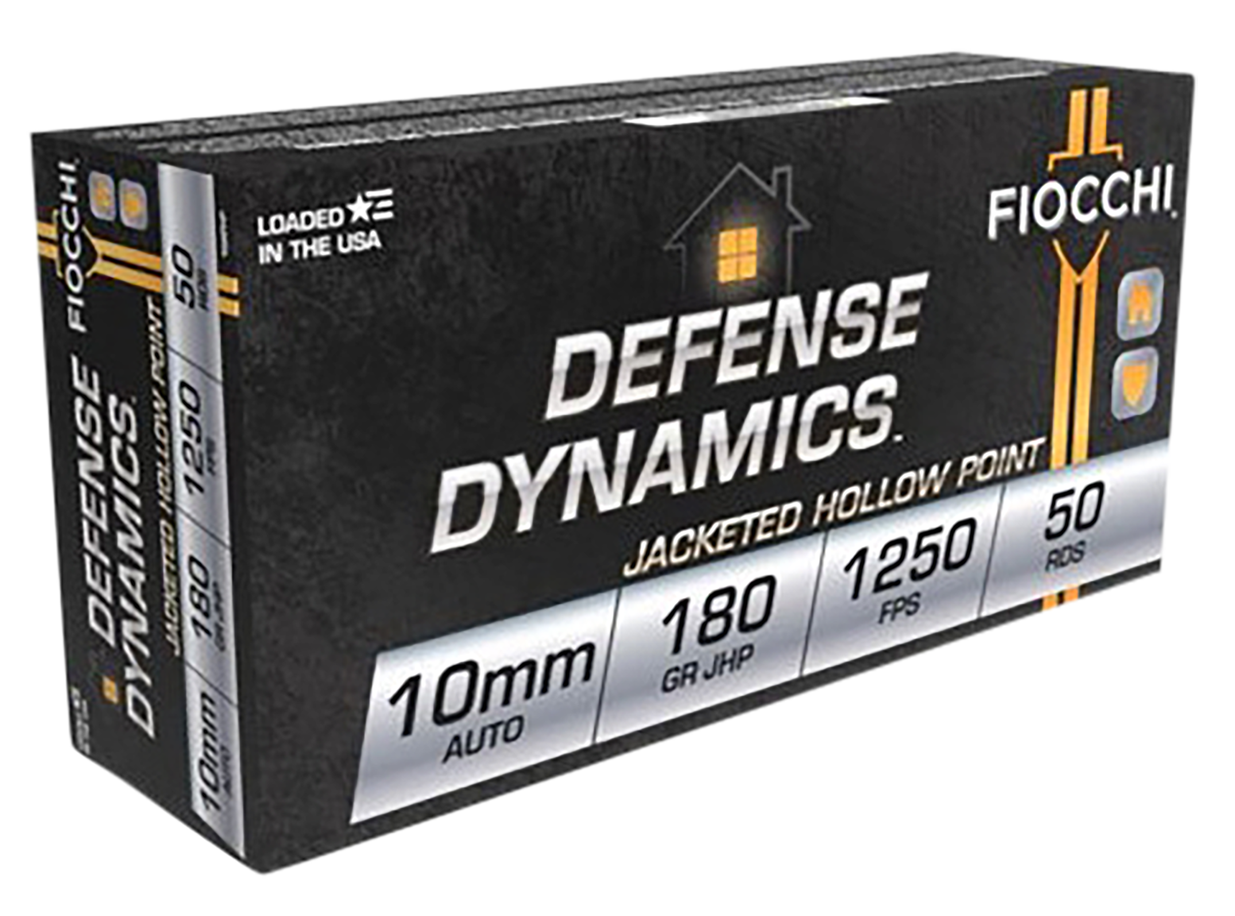 Fiocchi 10APHP Defense Dynamics 10mmAuto 180gr Jacketed Hollow Point 50 Per Box/10 Case