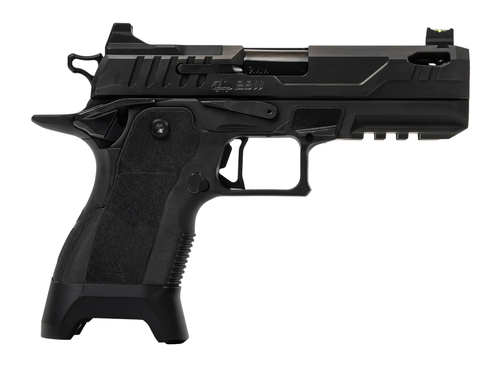 Oa Defense  2311 Pro w/Plus Kit Compact Frame 9mm Luger 17+1 4.25" Black Ported Barrel, DLC Black Steel Optic Ready/Serrated Slide, Black Aluminum Frame w/Picatinny Rail, Black Polymer Grip, Ambidextr