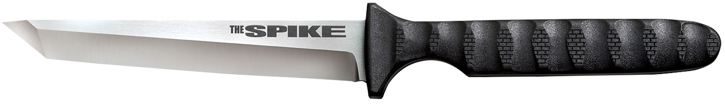 Cold Steel CS-53NCT Spike 4" Fixed Tanto Plain Cryo 4116 SS Blade/Black Scalloped Griv-Ex Handle Includes Bead Chain Lanyard/Sheath