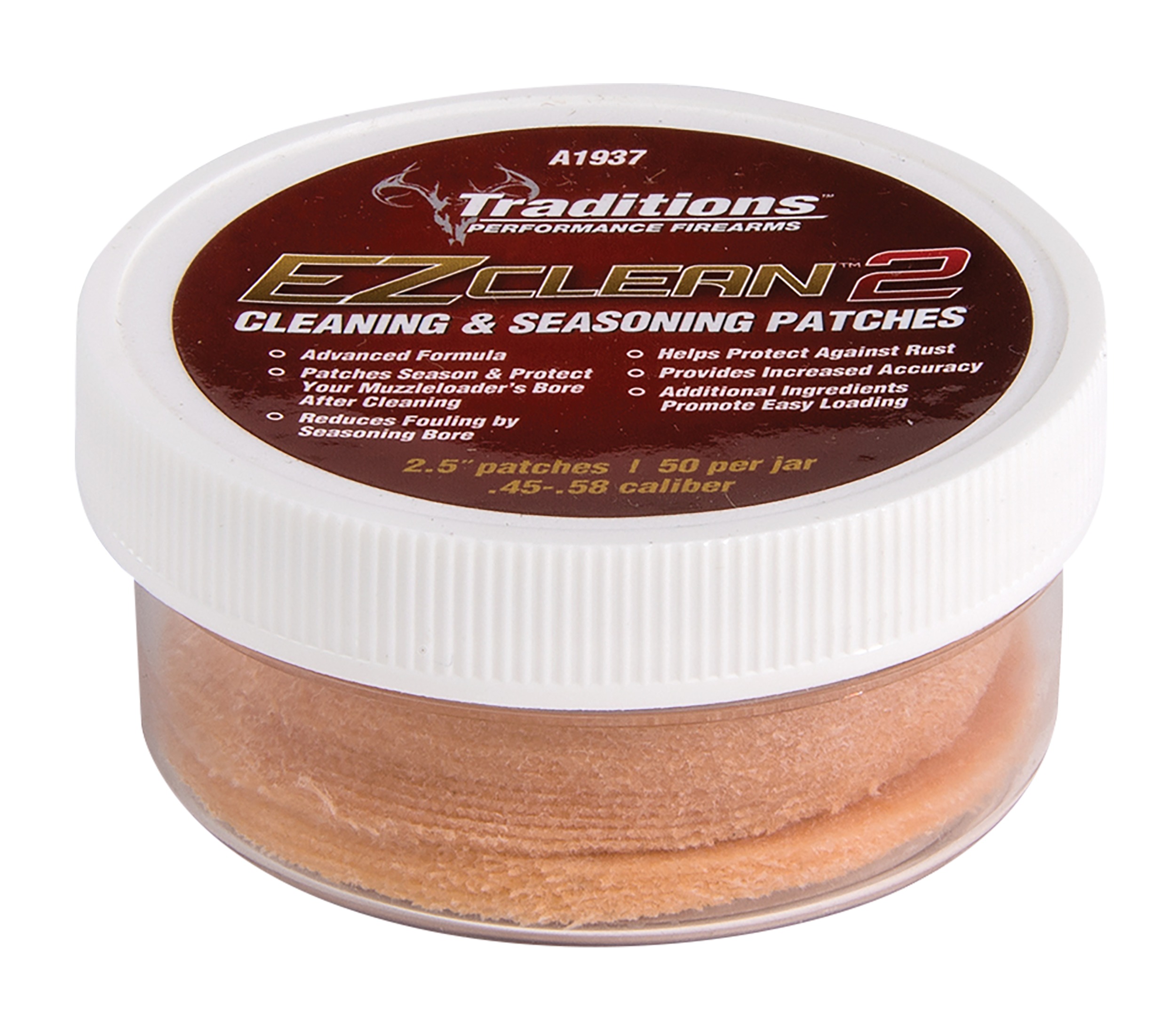 Traditions A1937 EZ Clean 2 Cleaning Patches 45/58 Cal 2.5" patches 50 Pkg