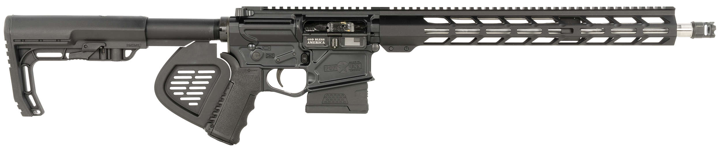 Patriot Ordnance Factory 02359 LMR Base *CA Compliant  308 Win 10+1 16.50" 416 Stainless Steel 7075-T6 Aluminum Receiver A2 Style Grip