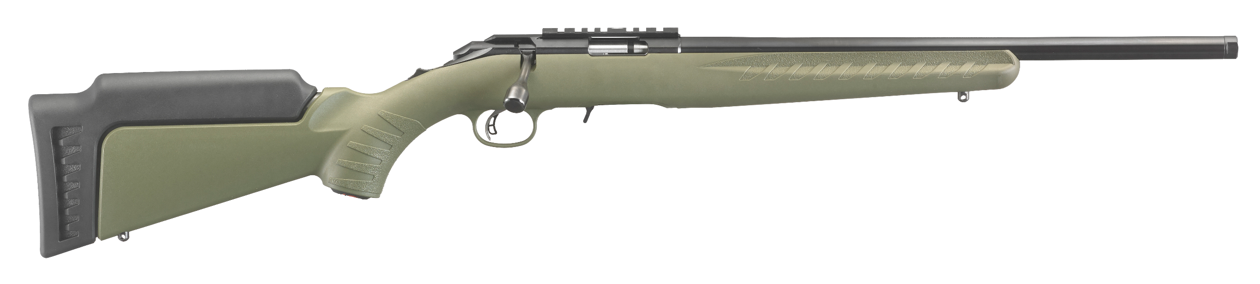 Ruger 8336 American Rimfire Sports South Exclusive Full Size 17 HMR 9+1 18" Satin Blued Steel Threaded Barrel & Alloy Steel Receiver w/Scope Rail, Green Fixed Synthetic Stock, Right Hand