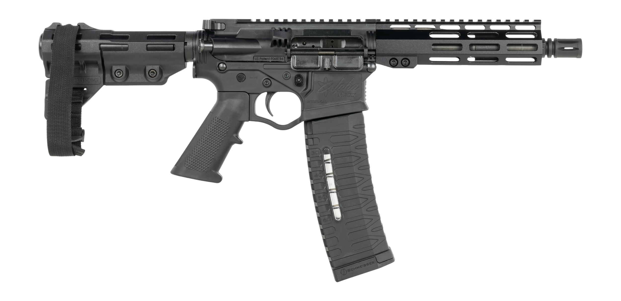 ATI ATIGAX556ML7TB60 Alpha Maxx 5.56 NATO 60+1 7.50" Black Threaded Barrel, Black Polymer Receiver, M-LOK Handguard, Tactical Brace. A2 Grip