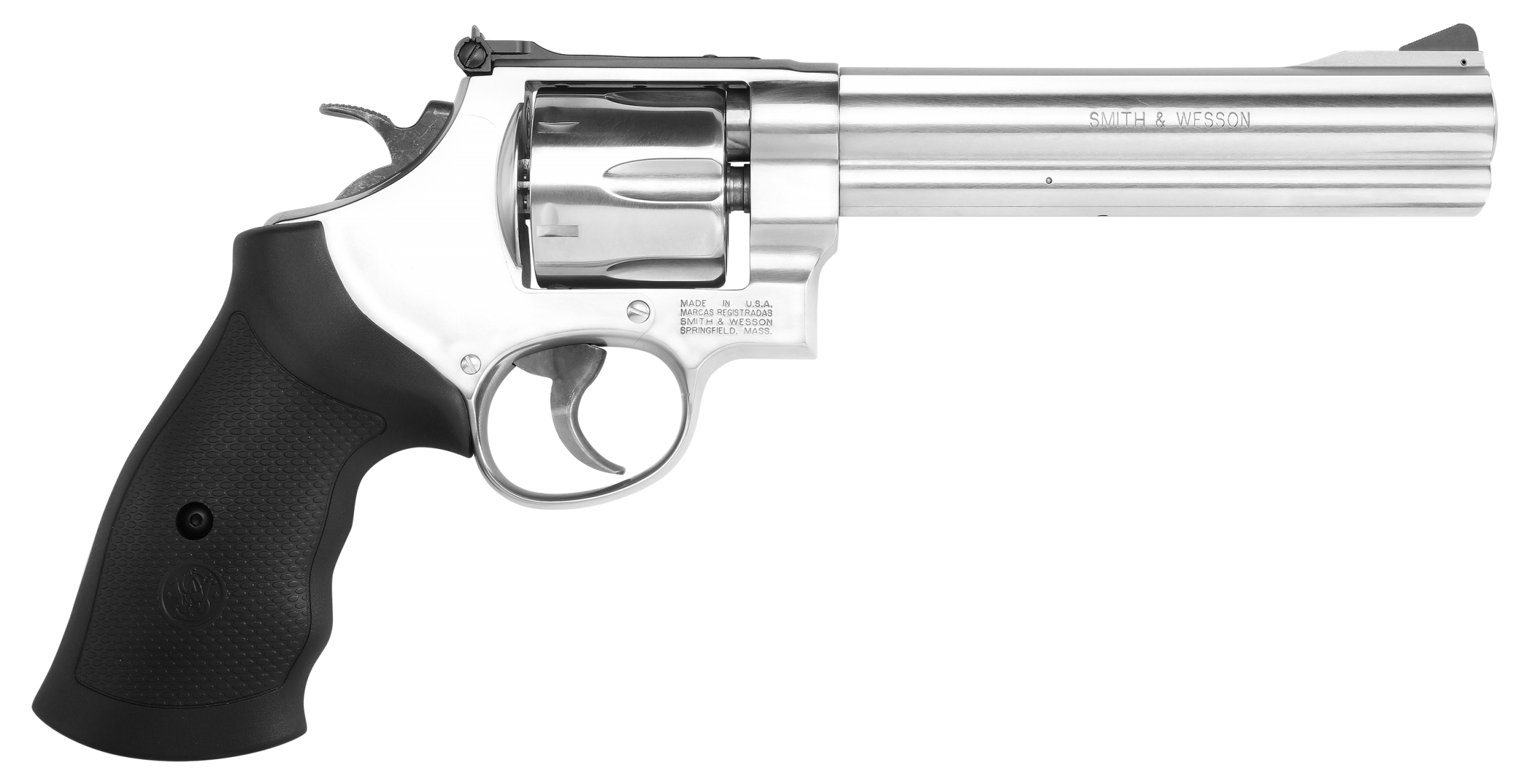 Smith & Wesson 12462 Model 610  N-Frame 10mm Auto/40 S&W 6 Shot 6.50" Stainless Steel Barrel, Cylinder & Frame, Black Finger Grooved Grip, Internal Lock Safety, Exposed Hammer
