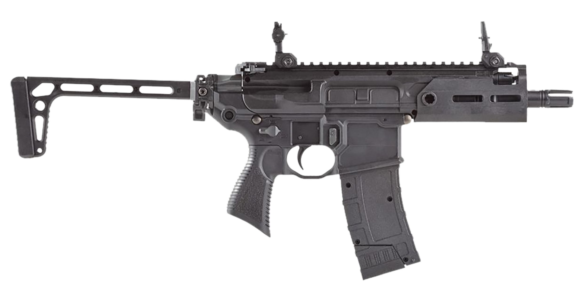 Sig Sauer Airguns AIR-RATTLER-BB MCX Rattler CO2 177 4.5mm Steel BB 30rd Semi-Automatic 300 FPS Velocity, 3rd Burst Mode, M-Lok Handguard, Flip-Up Sights, Folding Minimalist Stock