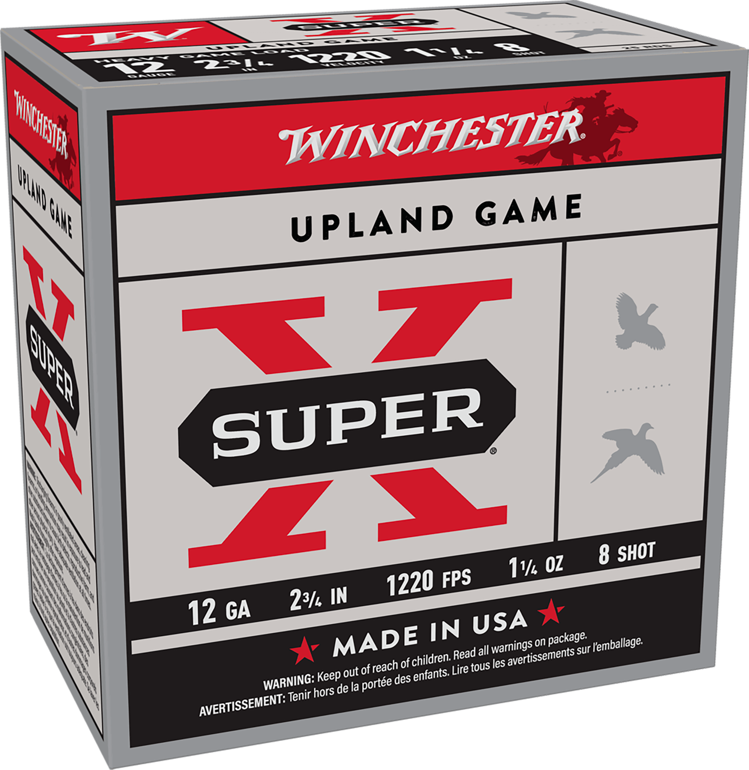 Winchester Ammo XU12SP8 Super X Heavy Game Load 12Gauge 2.75" 1 1/4oz 8Shot 25 Per Box/10 Case
