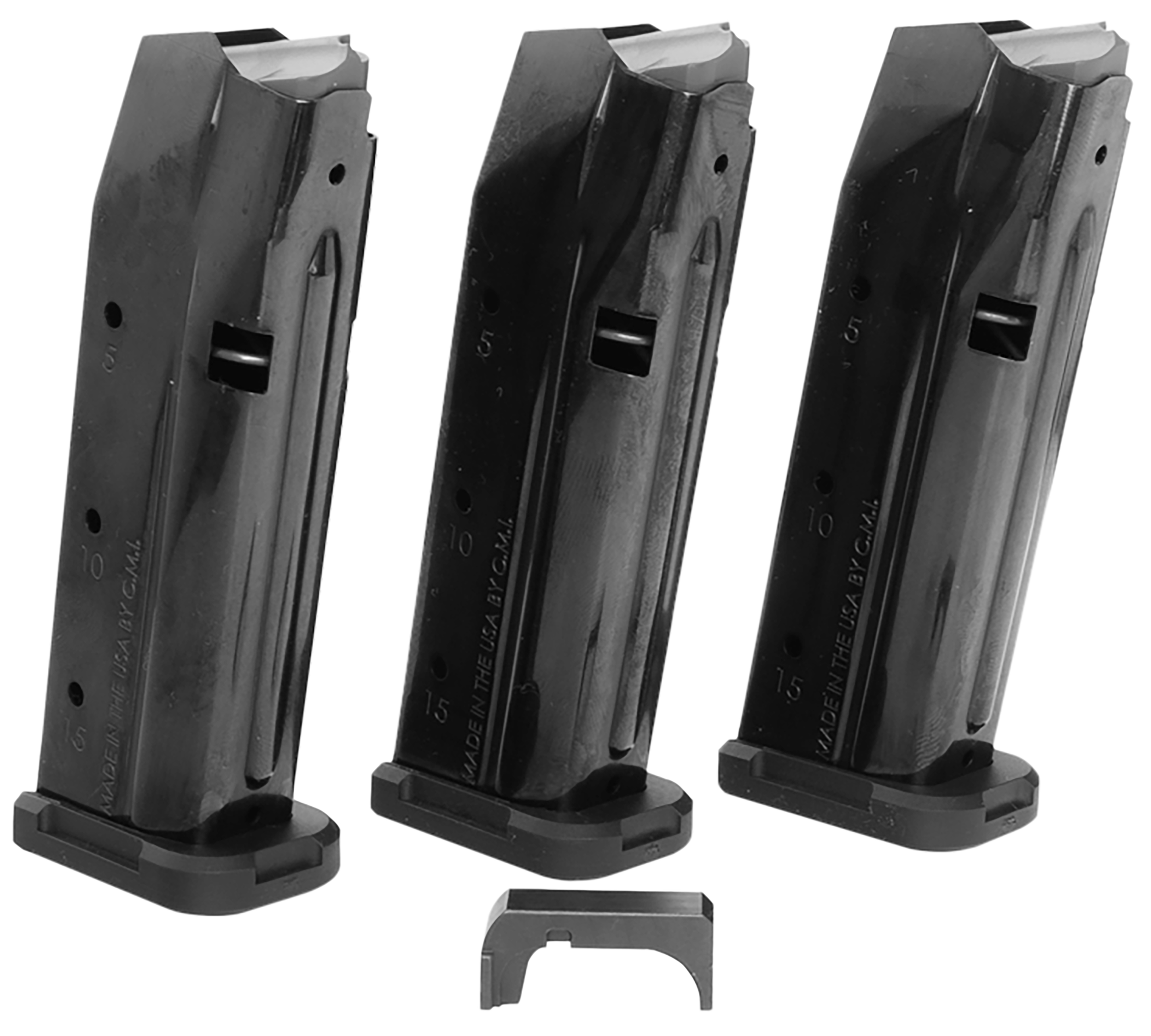 Shield Arms S15COMBOG33M1C S15 Magazine Gen 3 Combo 15rd 9mm Luger Compatible w/Glock 43X/48 Black Steel 3 Pack