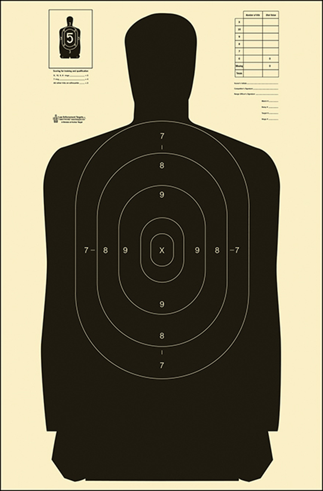 Action Target B27SBLACK100 Qualification Standard Silhouette Heavy Paper Hanging Black/White 100 Per Box