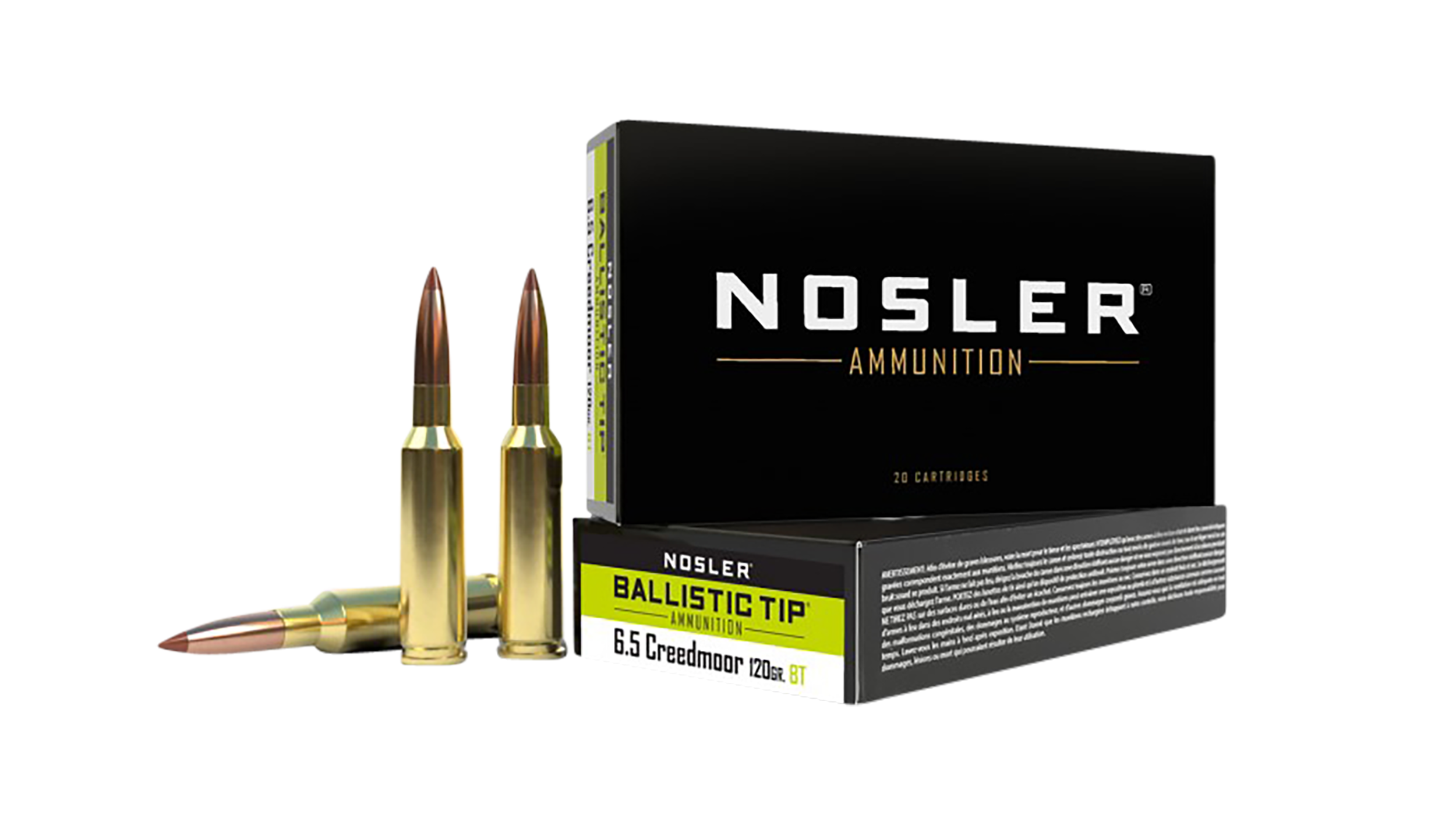 Nosler 42050 Ballistic Tip  6.5Creedmoor 120gr Spitzer Ballistic Tip 20 Per Box/10 Case