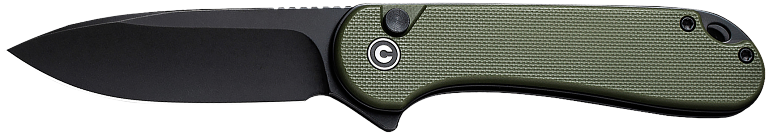 Civivi Knives C18062P-3 Elementum II EDC 2.96" Folding Drop Point Plain Black Stonewashed Nitro-V Steel Blade, OD Green Textured G10 Handle