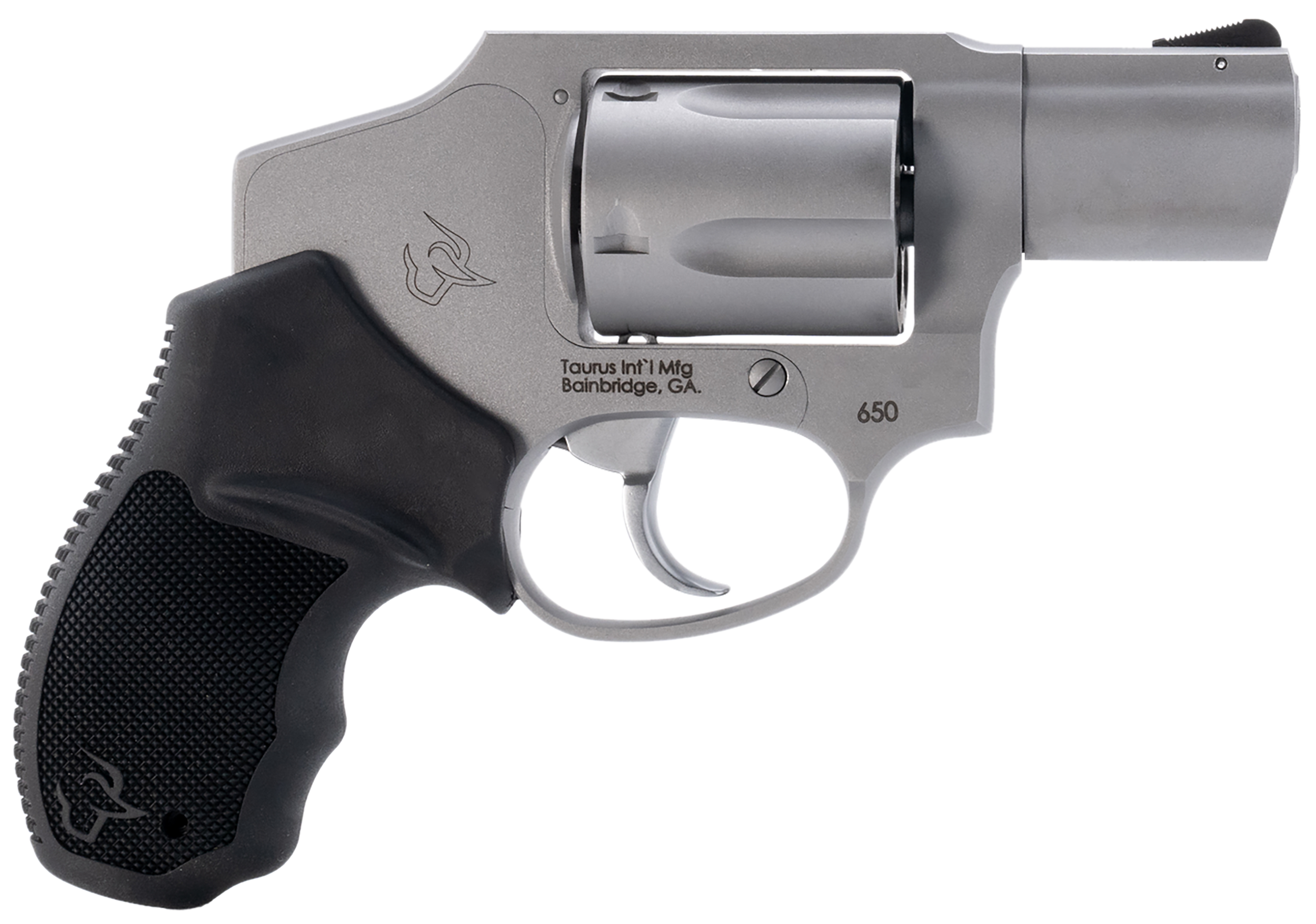 Taurus 2-650129 650 Small 357 Mag 38/Special +P 5 Shot 2" Stainless Steel Barrel, Cylinder & Frame, Black Rubber Grip, Transfer Bar Safety, Concealed Hammer