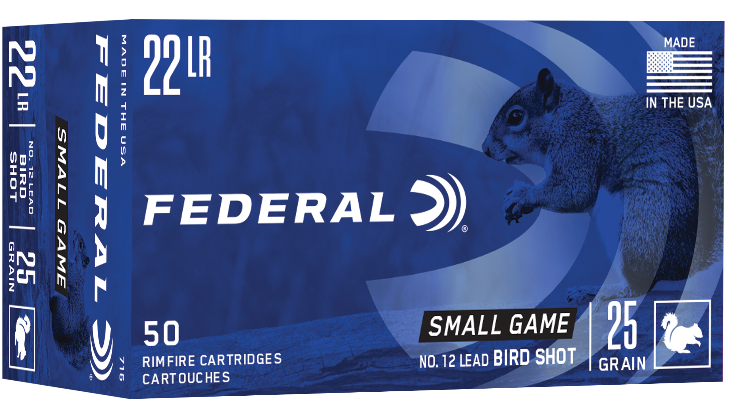 Federal 716 Small Game & Target  22LR 25gr #12 Lead Bird Shot 50 Per Box/50 Case