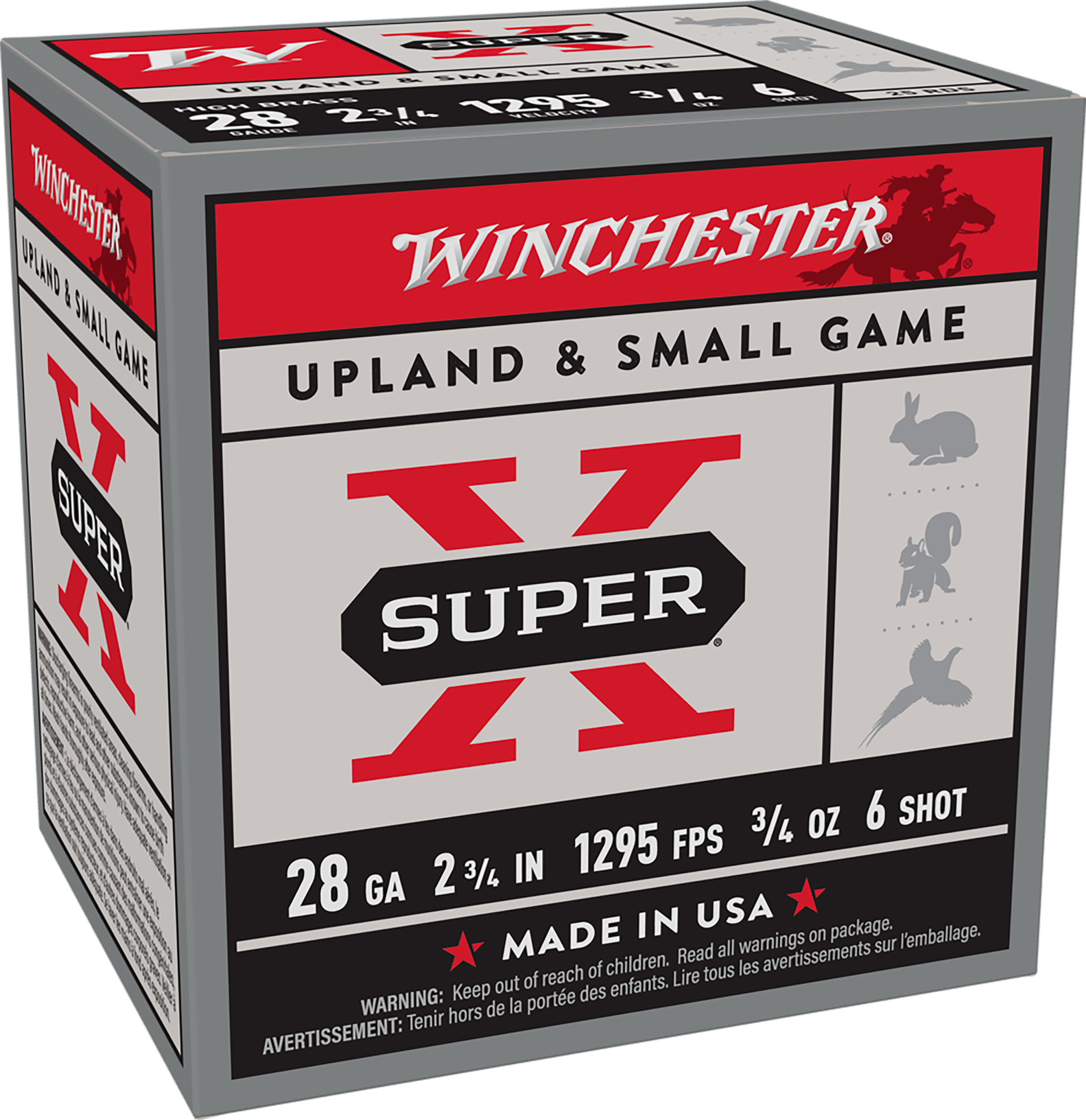Winchester Ammo X286 Super X Heavy Game Load High Brass 28Gauge 2.75" 3/4oz 6Shot 25 Per Box/10 Case